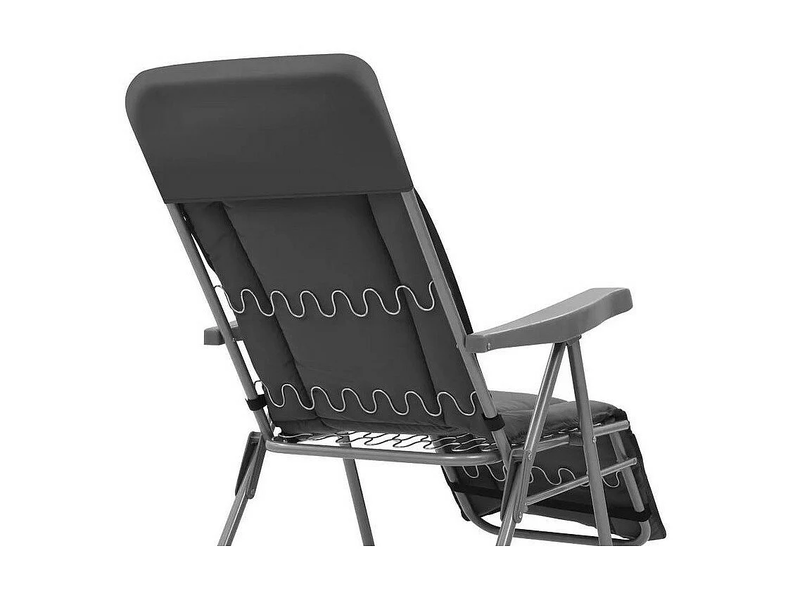 Chaise de jardin pliable tissu gris et métal Ralsa - Lot de 2