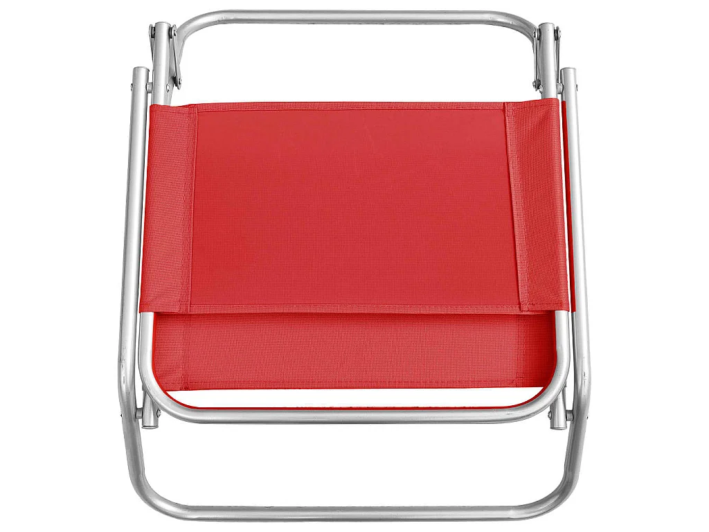 Chaises de plage pliables 2 pcs Rouge Tissu