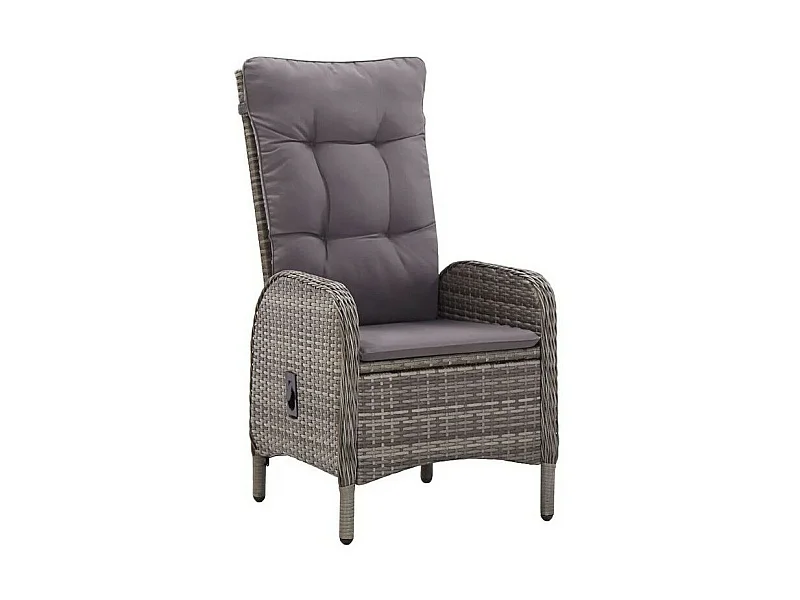 Chaise de jardin polyester et résine tressée gris Daget - Lot de 2