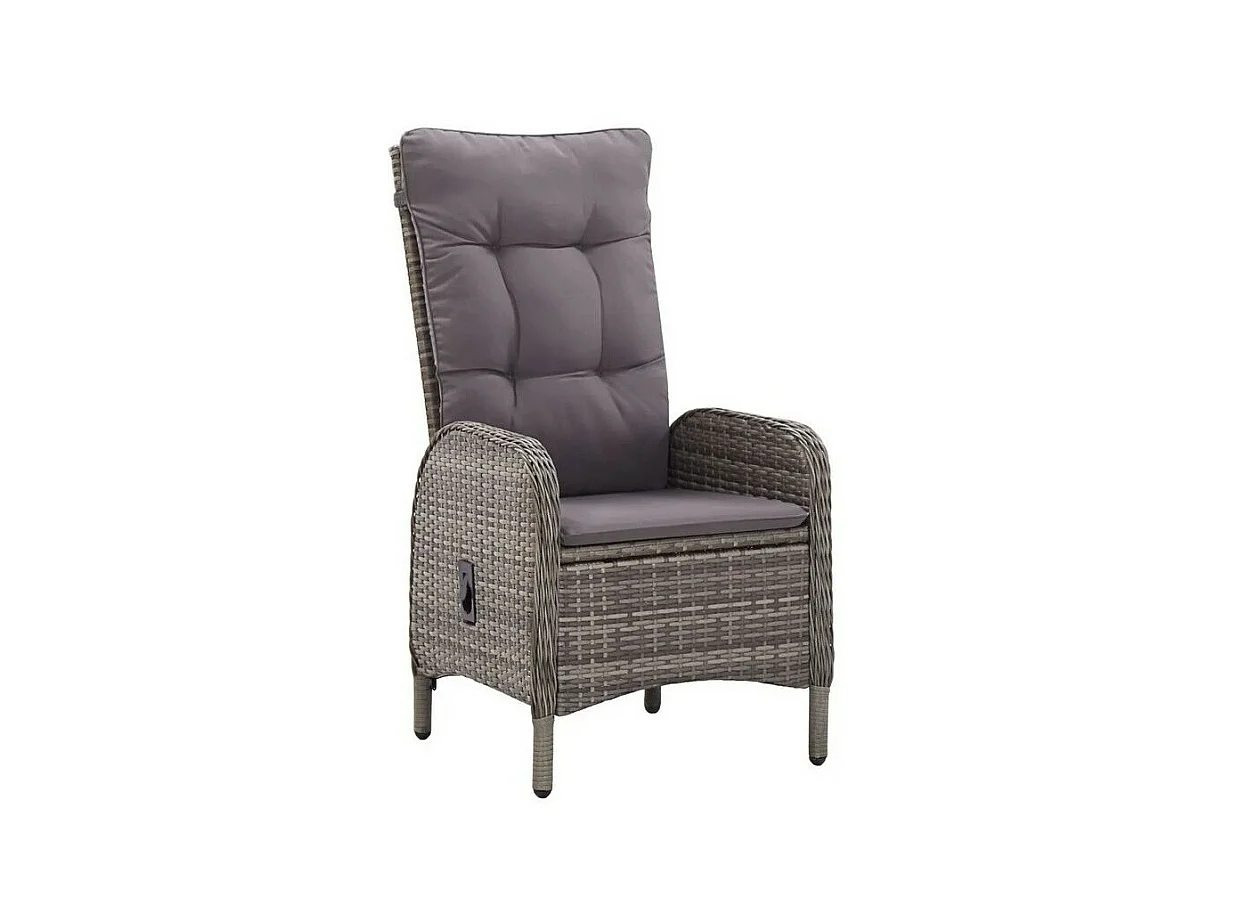 Chaise de jardin polyester et résine tressée gris Daget - Lot de 2