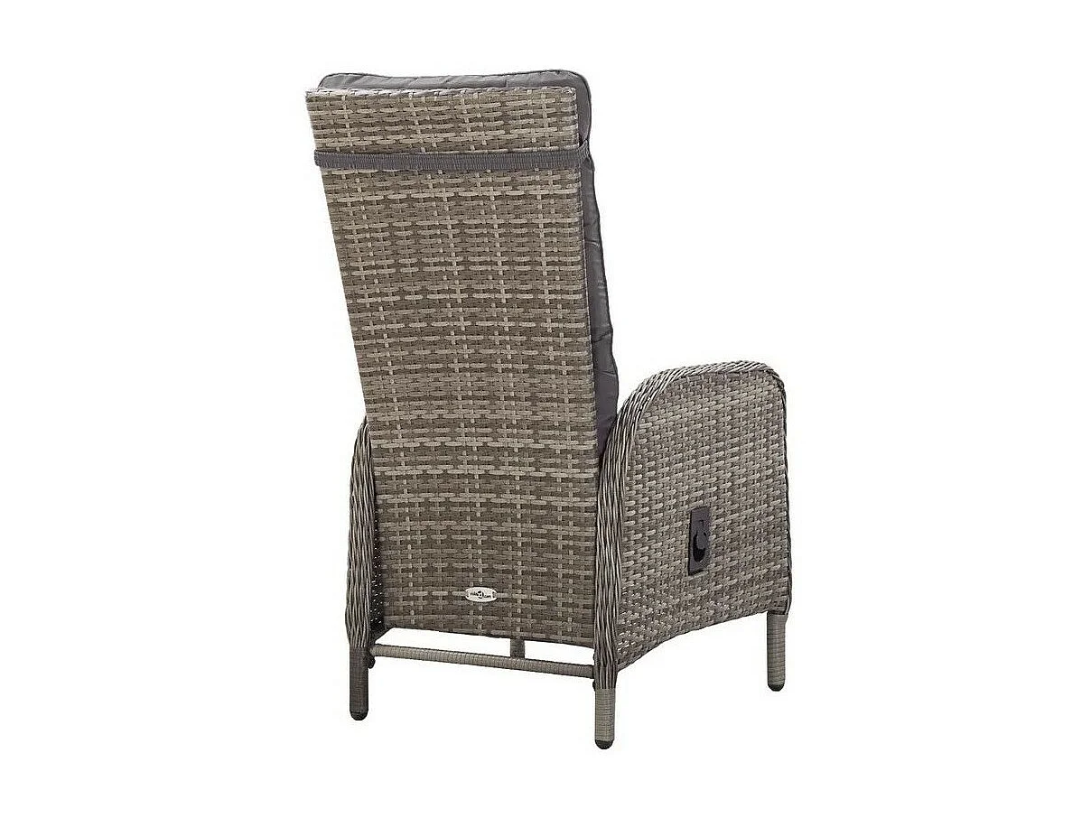 Chaise de jardin polyester et résine tressée gris Daget - Lot de 2