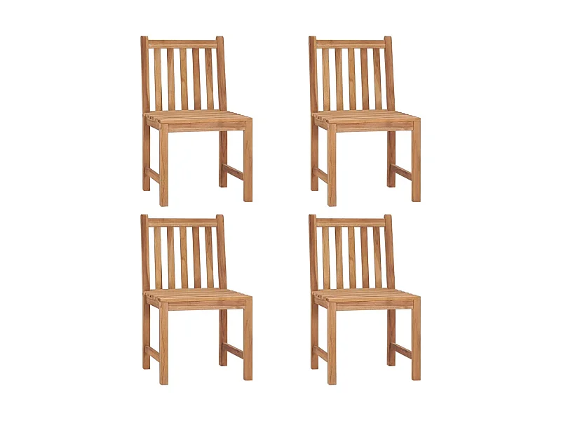 Chaises de jardin 4 pcs Bois de teck solide