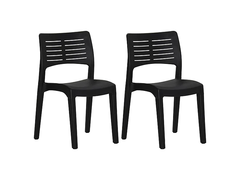 Chaises de jardin 2 pcs Anthracite Polypropylène