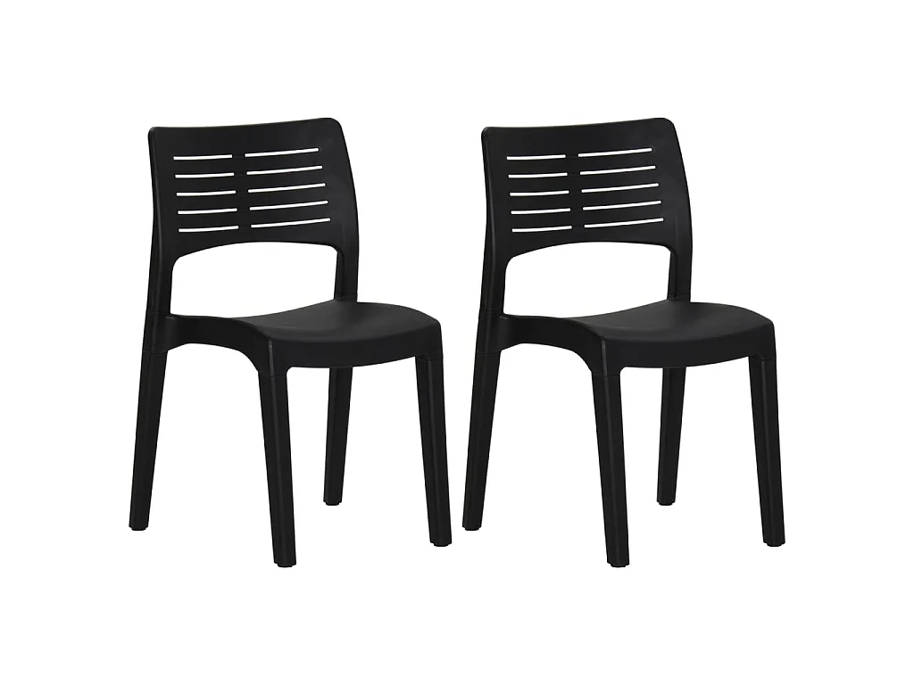 Chaises de jardin 2 pcs Anthracite Polypropylène