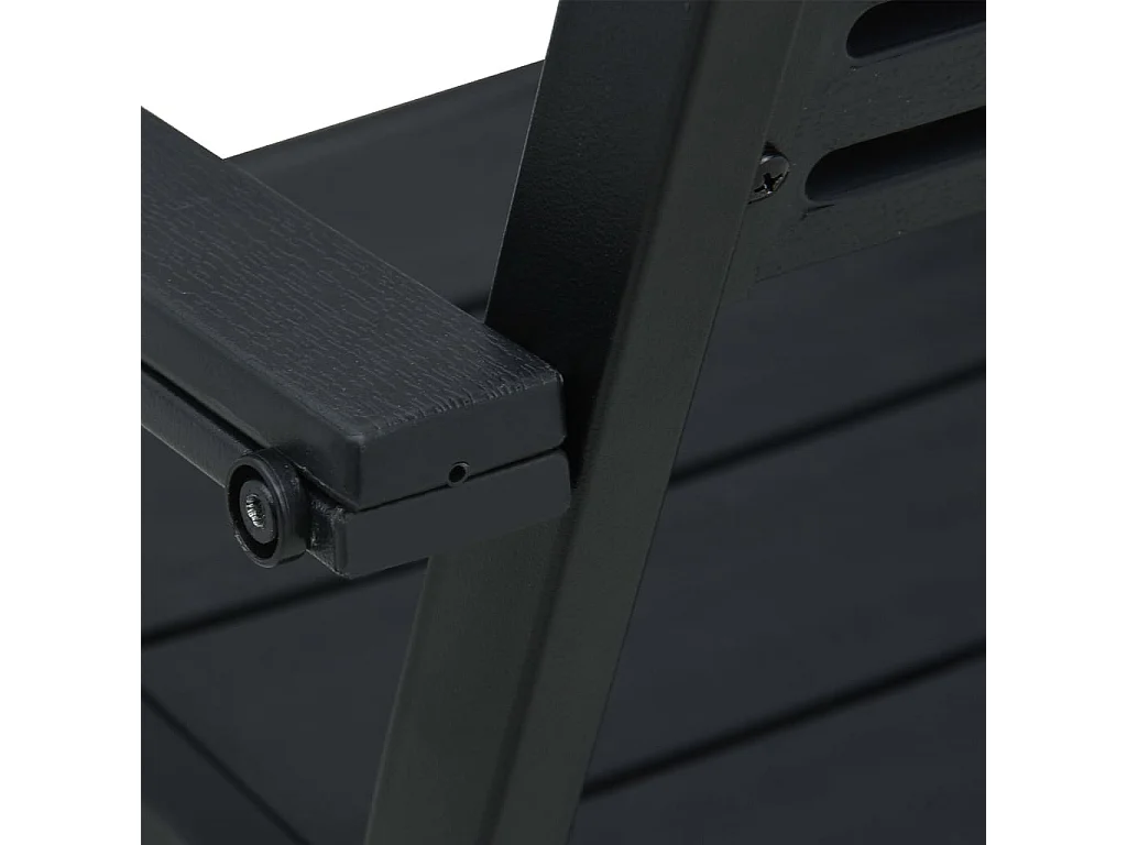 Chaises de jardin 4 pcs Noir PEHD Aspect de bois