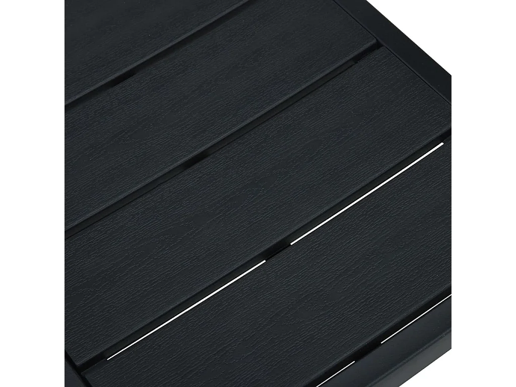 Chaises de jardin 4 pcs Noir PEHD Aspect de bois