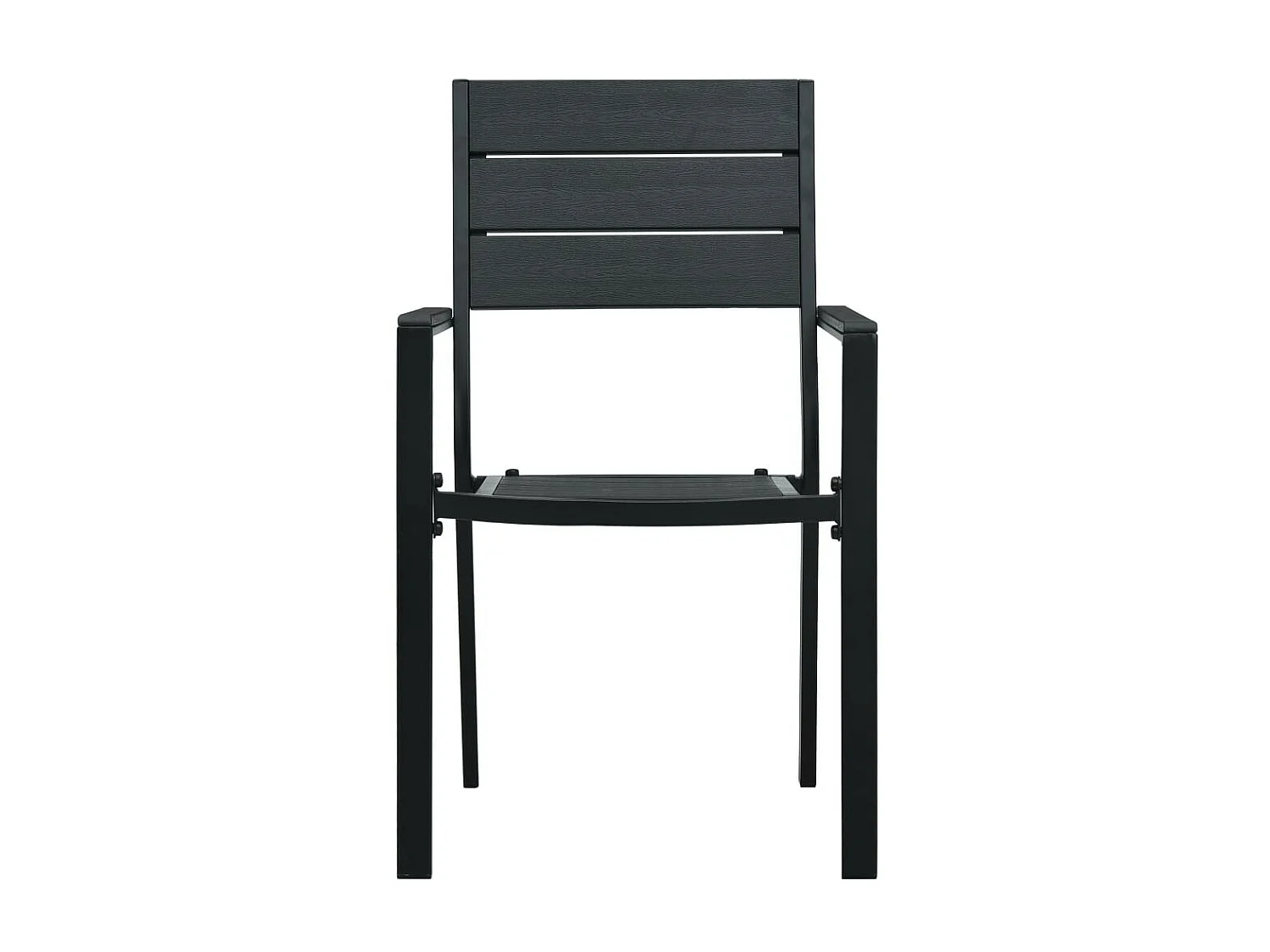 Chaises de jardin 4 pcs Noir PEHD Aspect de bois