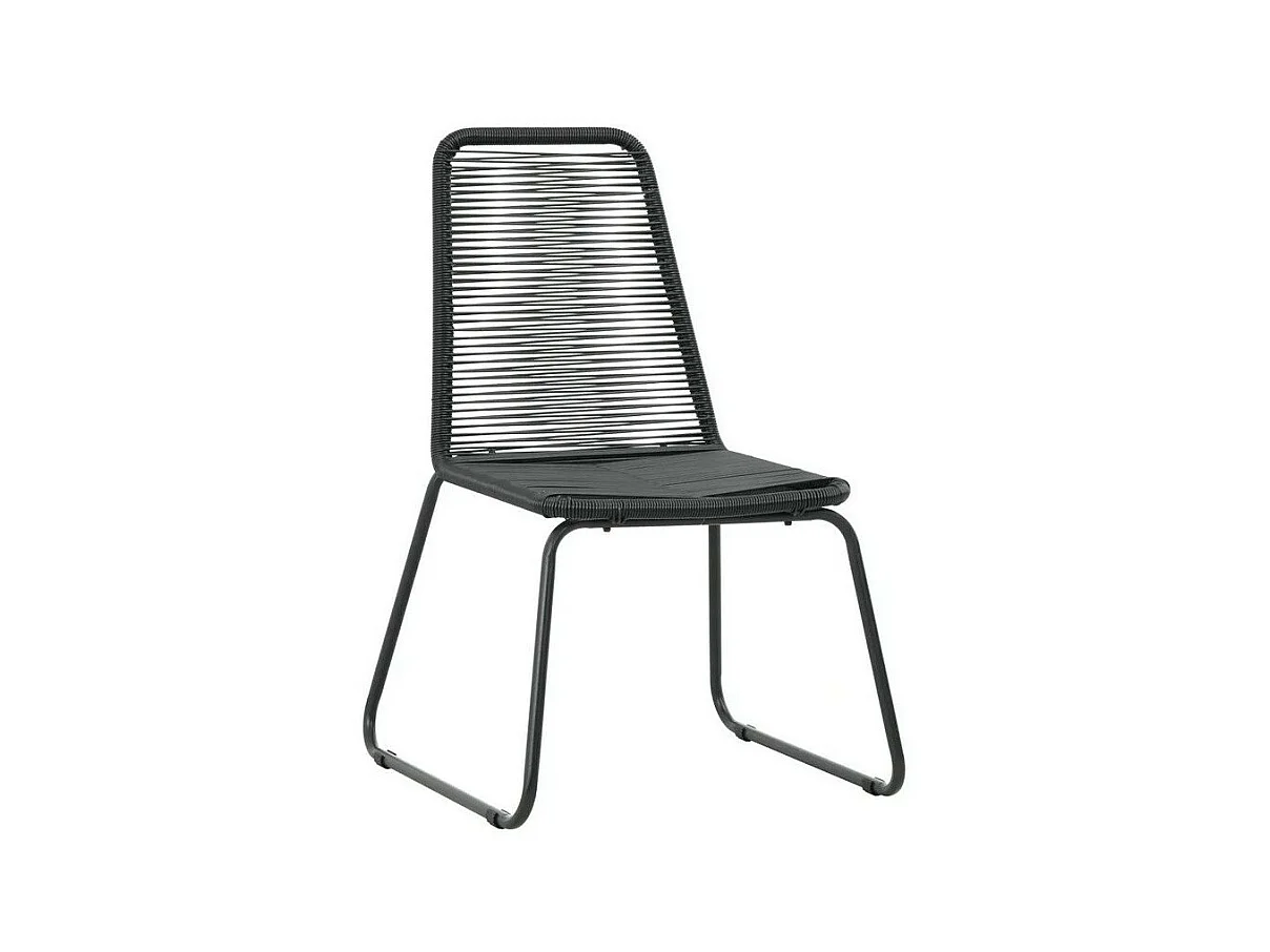 Chaise de jardin résine tressée et métal noir Daget - Lot de 2