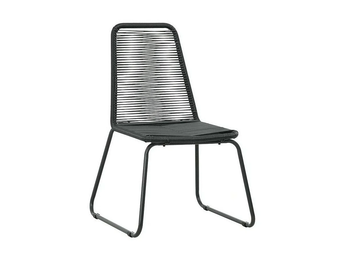 Chaise de jardin résine tressée et métal noir Daget - Lot de 2