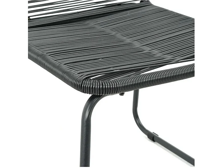 Chaise de jardin résine tressée et métal noir Daget - Lot de 2