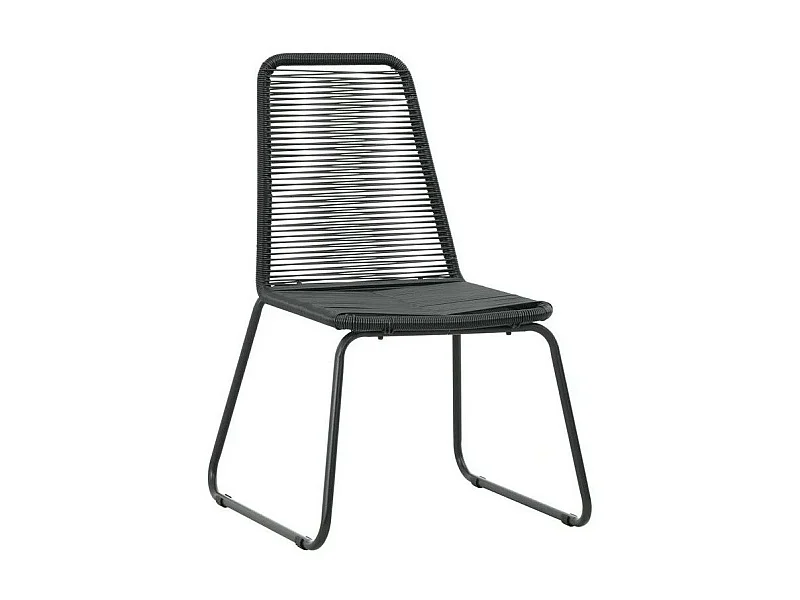 Chaise de jardin résine tressée et métal noir Daget - Lot de 2