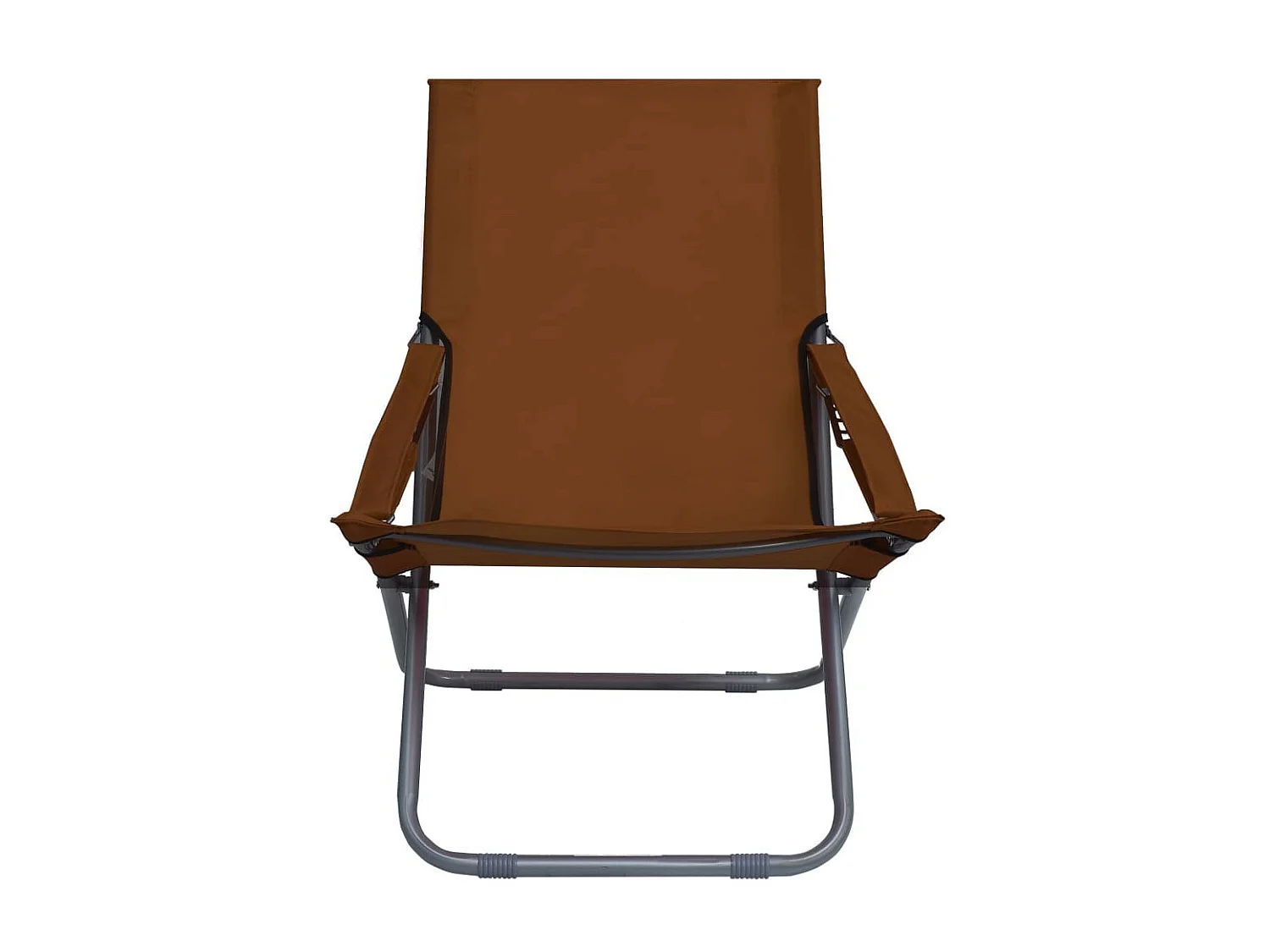 Chaises pliables de plage 2 pcs Tissu Marron