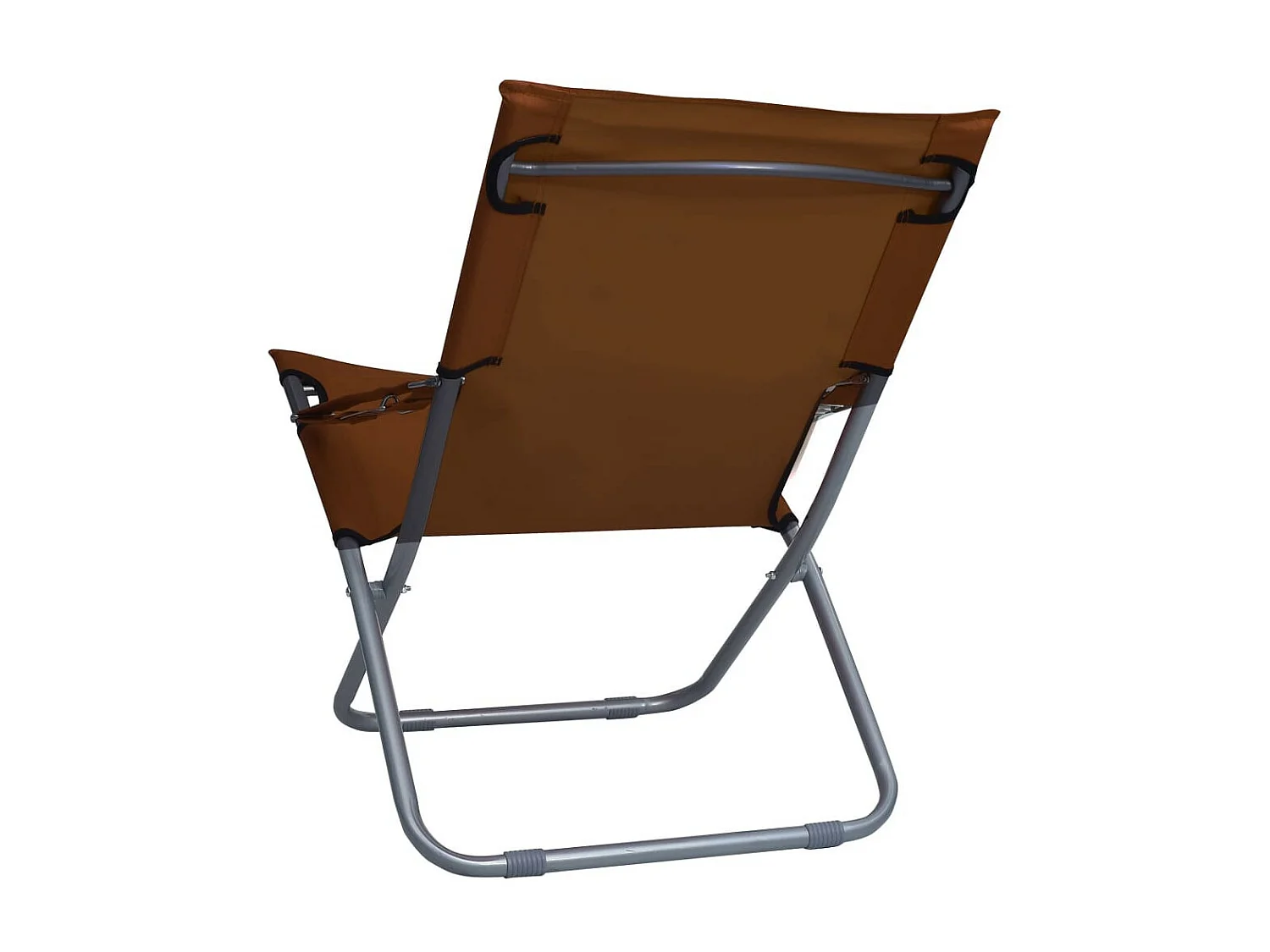 Chaises pliables de plage 2 pcs Tissu Marron