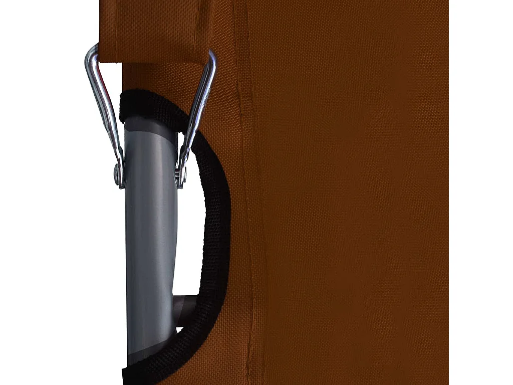 Chaises pliables de plage 2 pcs Tissu Marron