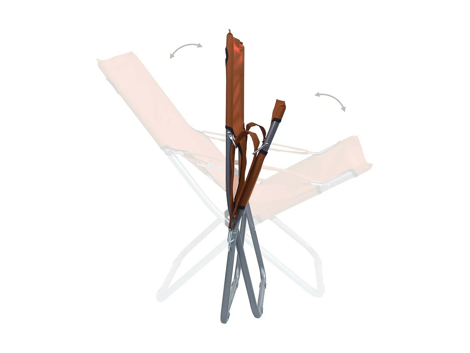 Chaises pliables de plage 2 pcs Tissu Marron