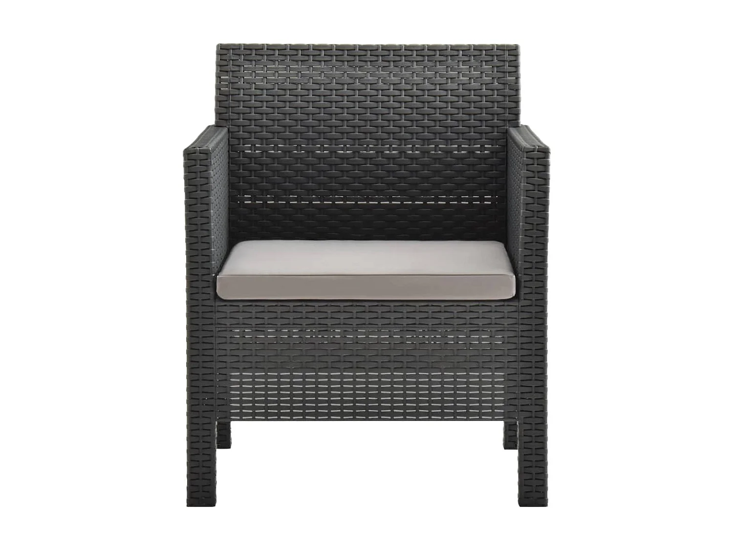 Chaise de jardin avec coussin PP Anthracite