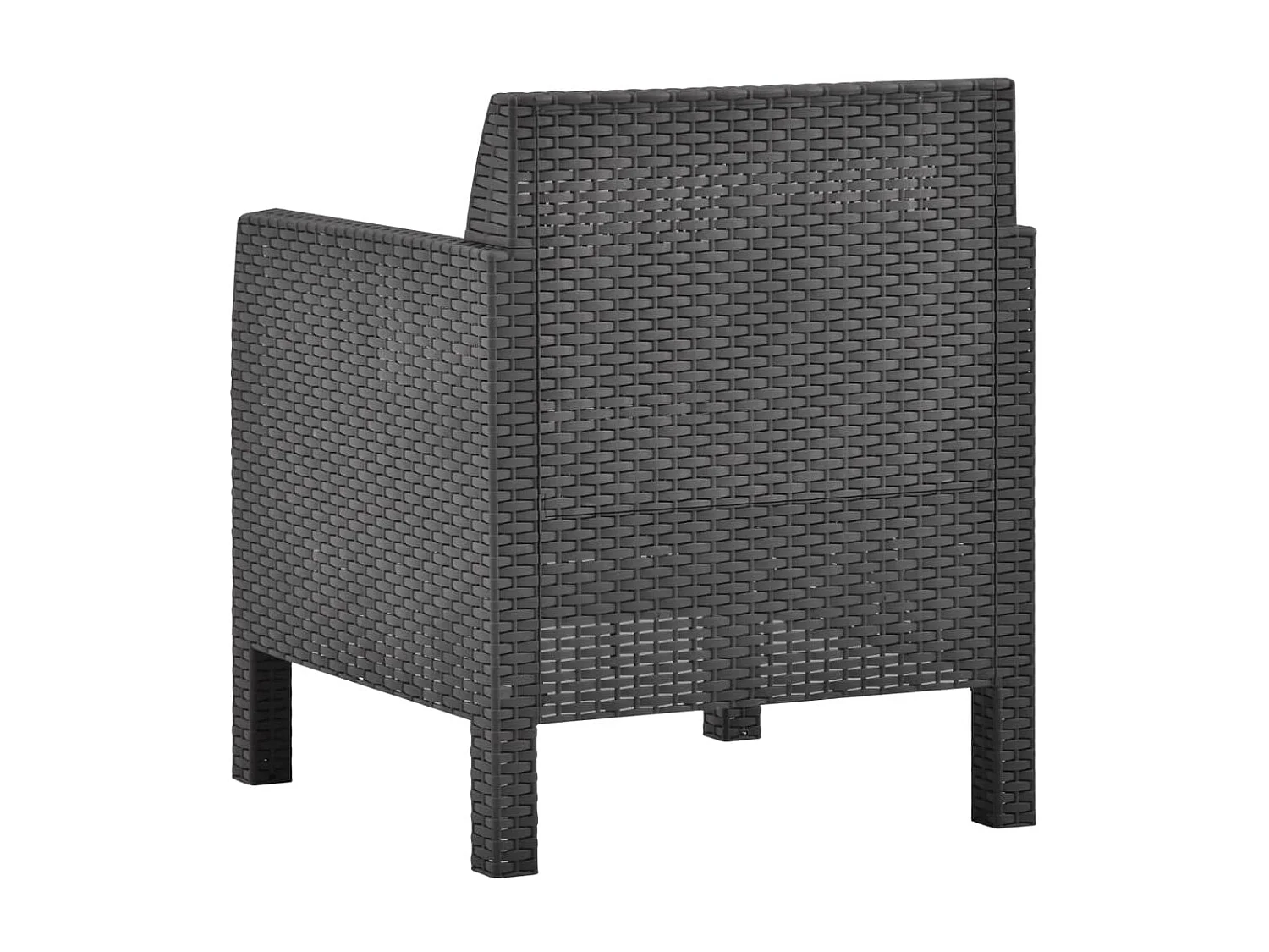 Chaise de jardin avec coussin PP Anthracite