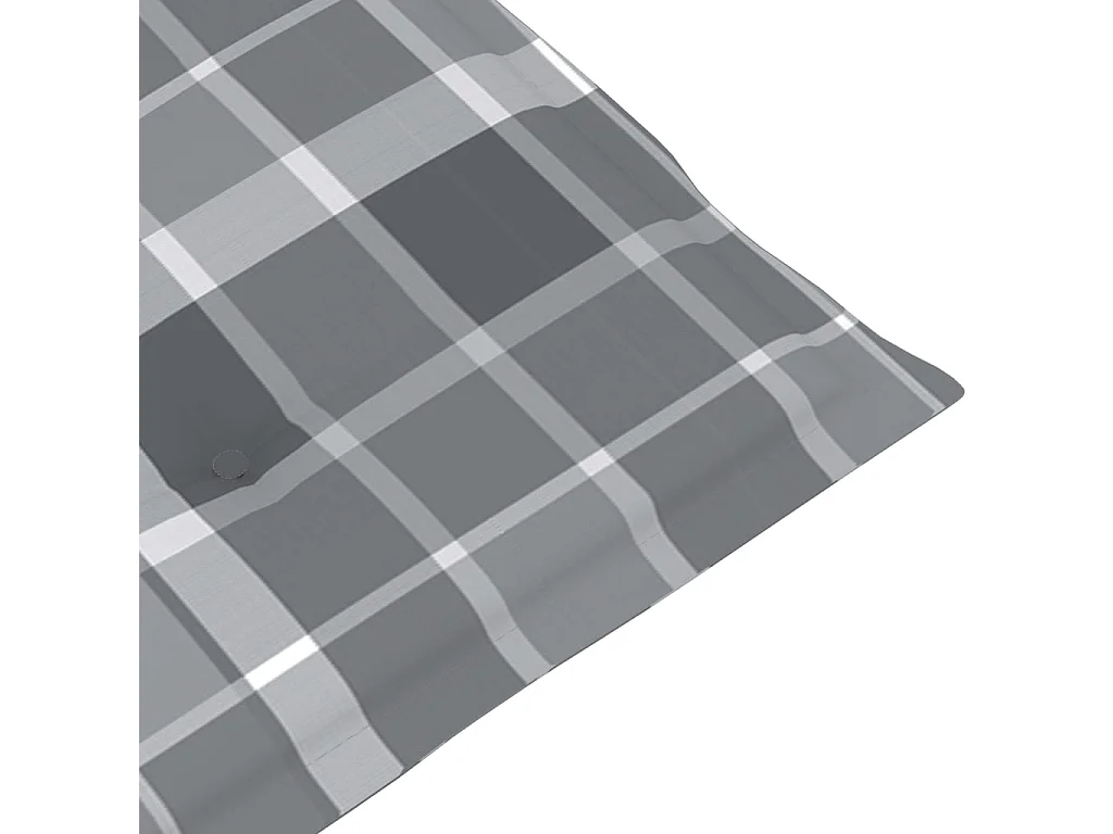 Chaises de jardin 2 pcs avec coussins à carreaux gris Teck 12