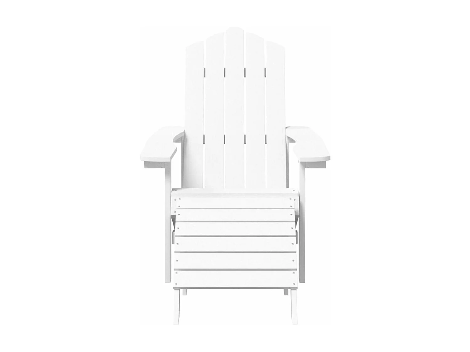 Chaise de jardin Adirondack repose-pied table PEHD Blanc
