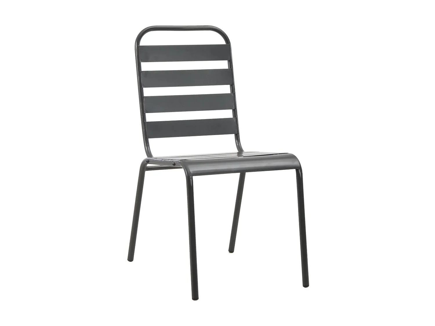 Chaises empilables de d'extérieur 2 pcs Acier Gris