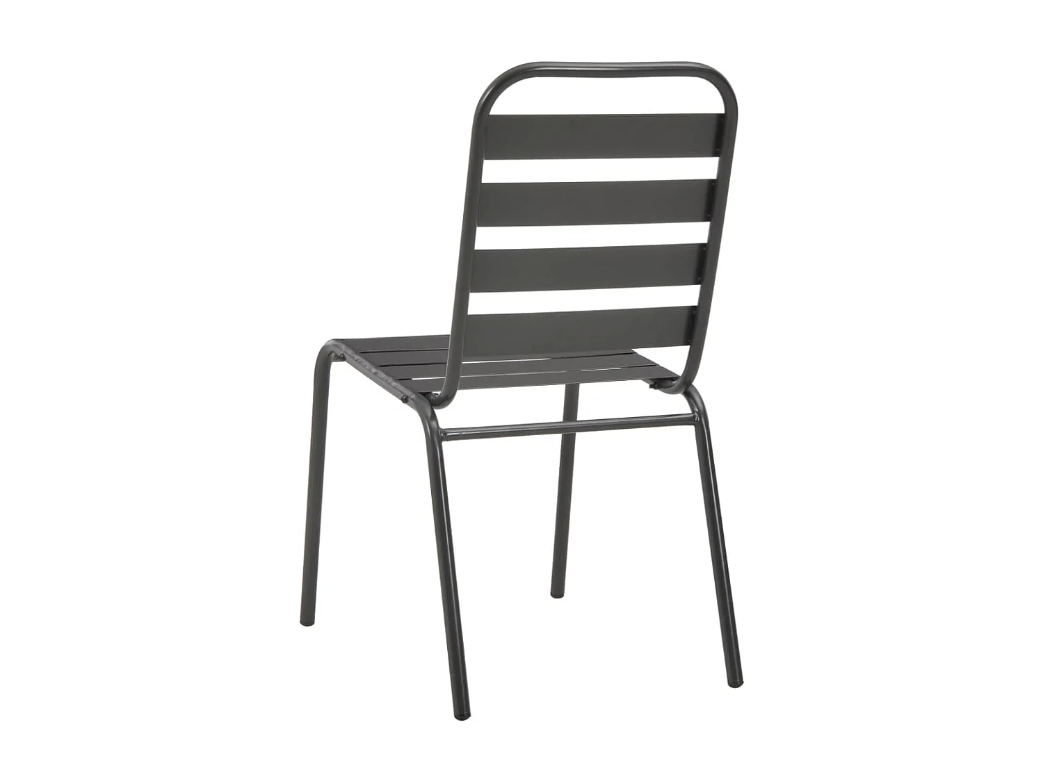 Chaises empilables de d'extérieur 2 pcs Acier Gris