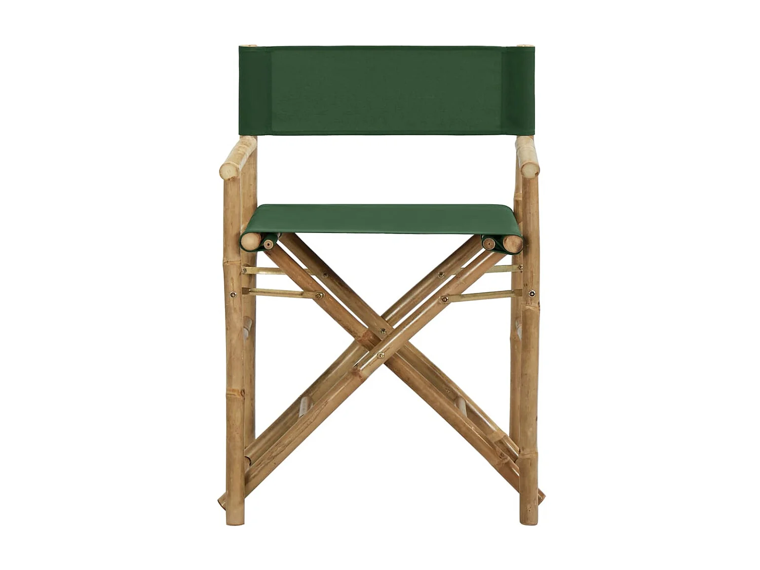 Chaises pliables de directeur 2 pcs Vert Bambou et tissu