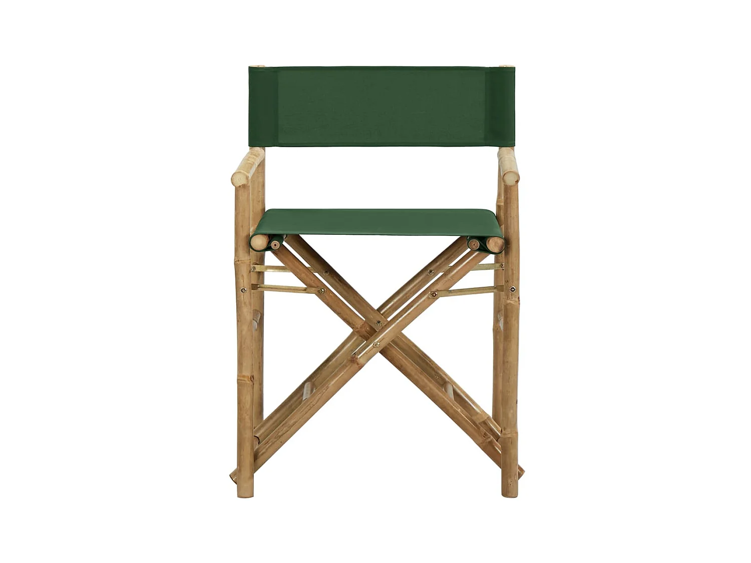 Chaises pliables de directeur 2 pcs Vert Bambou et tissu