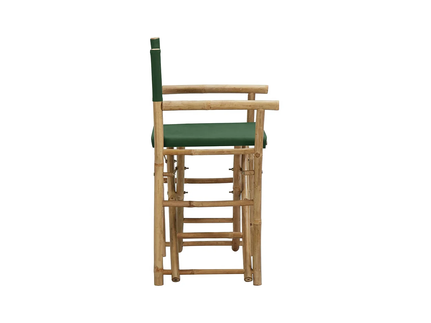 Chaises pliables de directeur 2 pcs Vert Bambou et tissu
