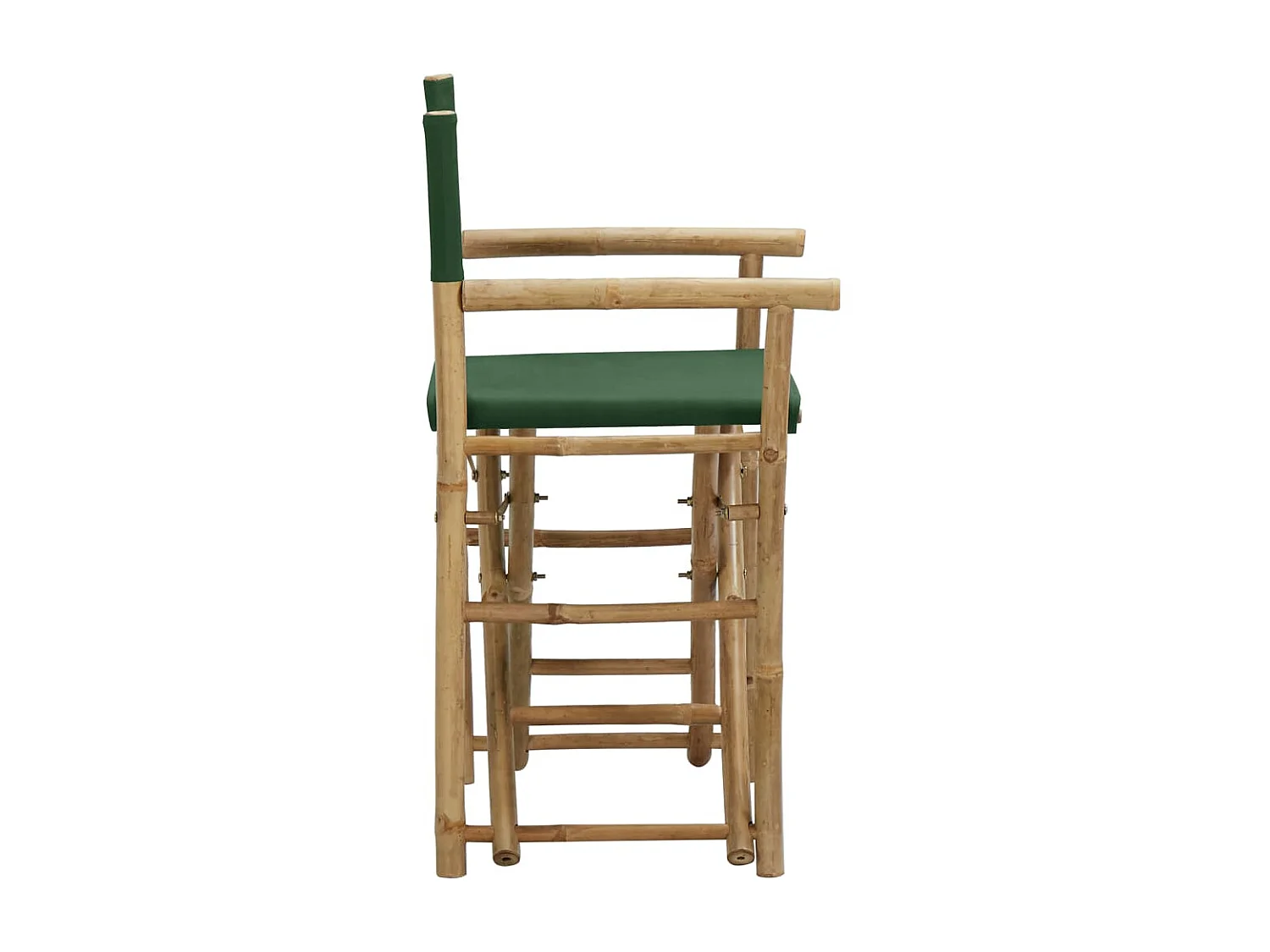 Chaises pliables de directeur 2 pcs Vert Bambou et tissu