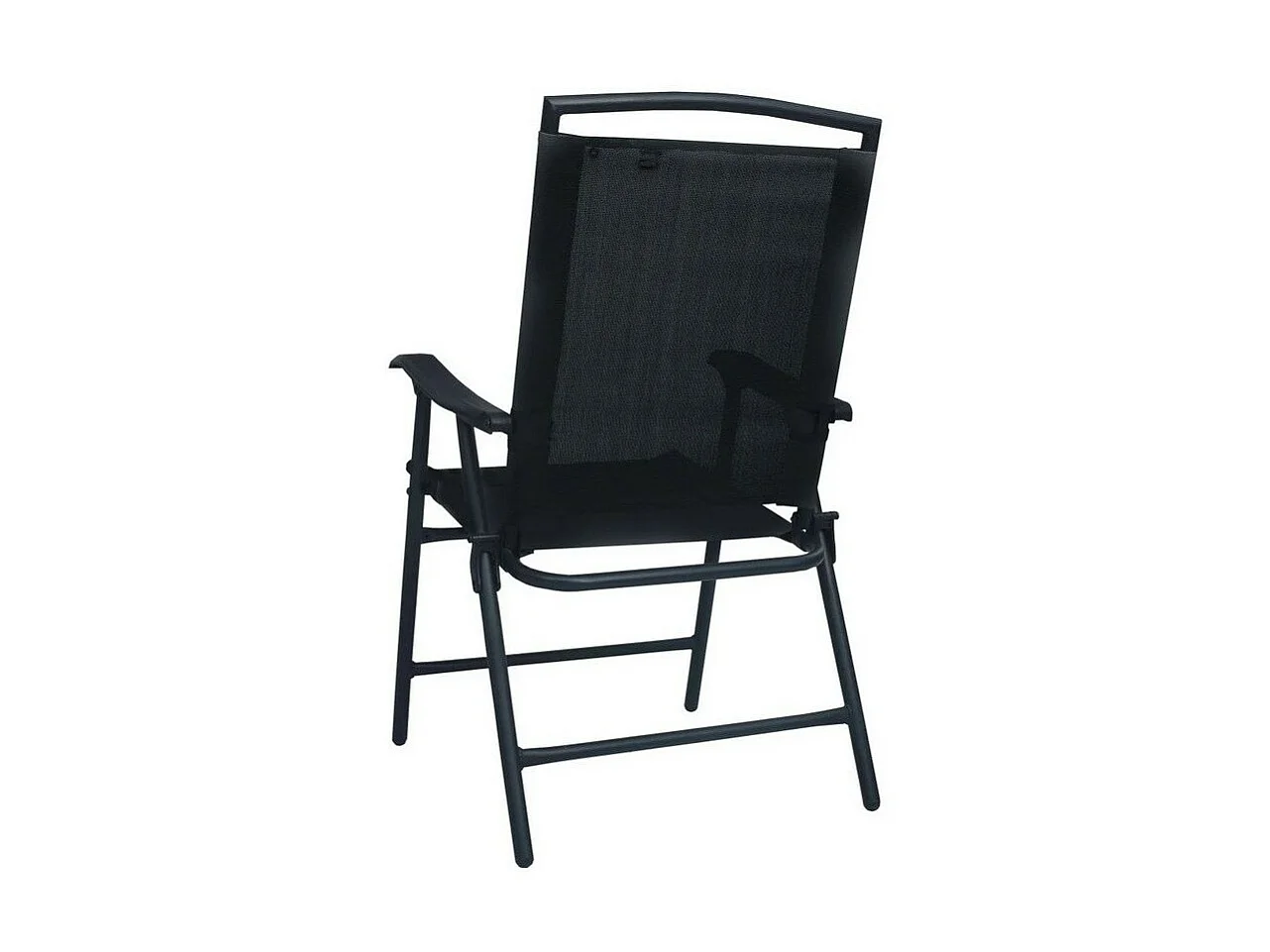 Chaise de jardin pliable textilène et métal noir Ariz - Lot de 2