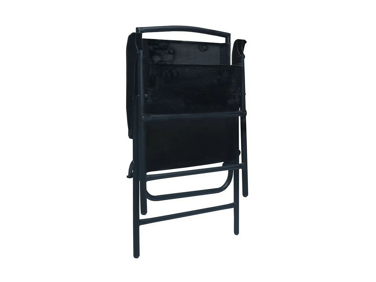 Chaise de jardin pliable textilène et métal noir Ariz - Lot de 2