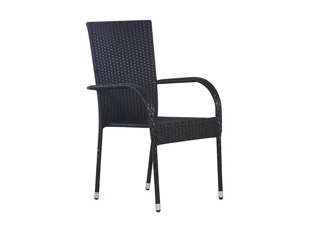 Chaise de jardin résine tressée noire Daget - Lot de 2
