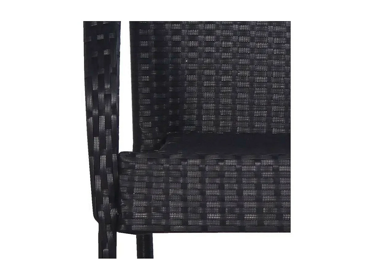 Chaise de jardin résine tressée noire Daget - Lot de 2