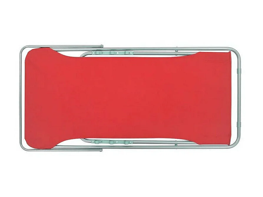 Chaise de jardin pliante tissu rouge et métal Ecio - Lot de 2
