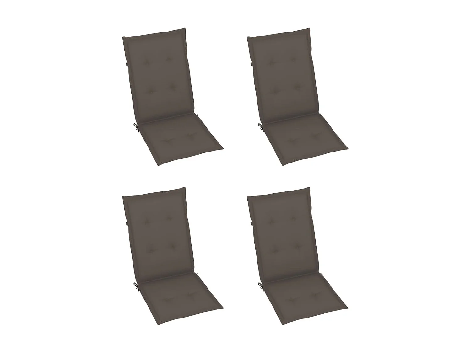 Chaises de jardin 4 pcs avec coussins taupe Bois de teck massif