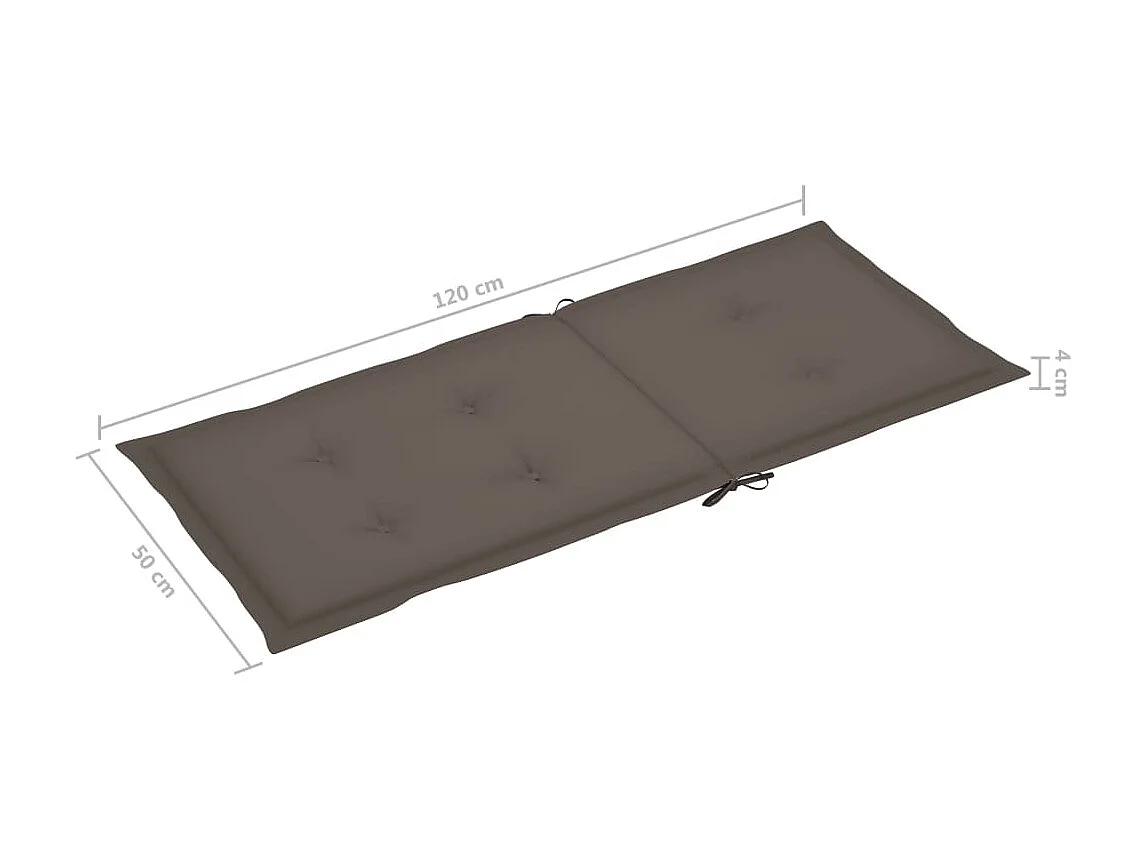 Chaises de jardin 4 pcs avec coussins taupe Bois de teck massif