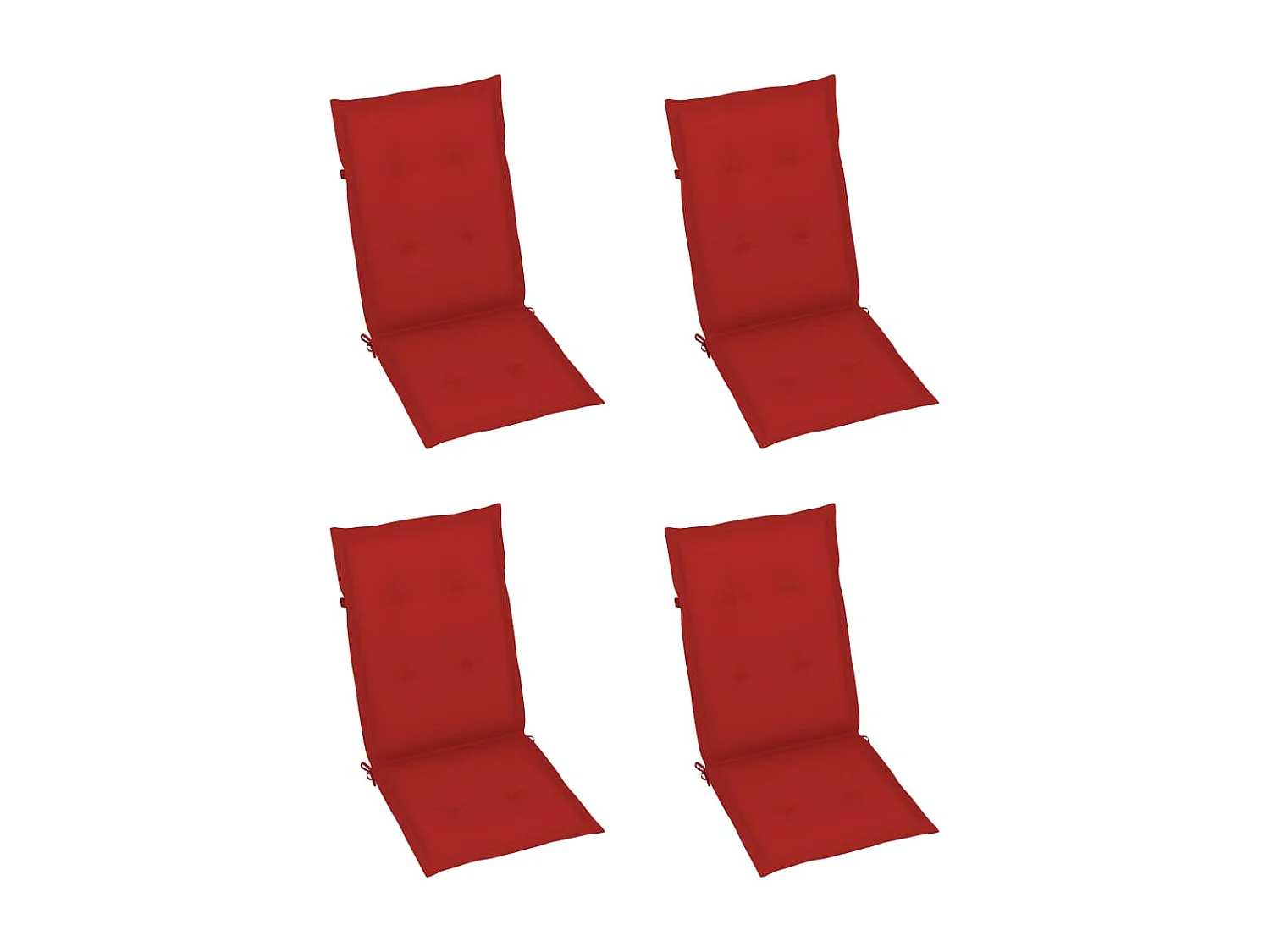 Chaises de jardin 4 pcs avec coussins rouge Bois de teck massif