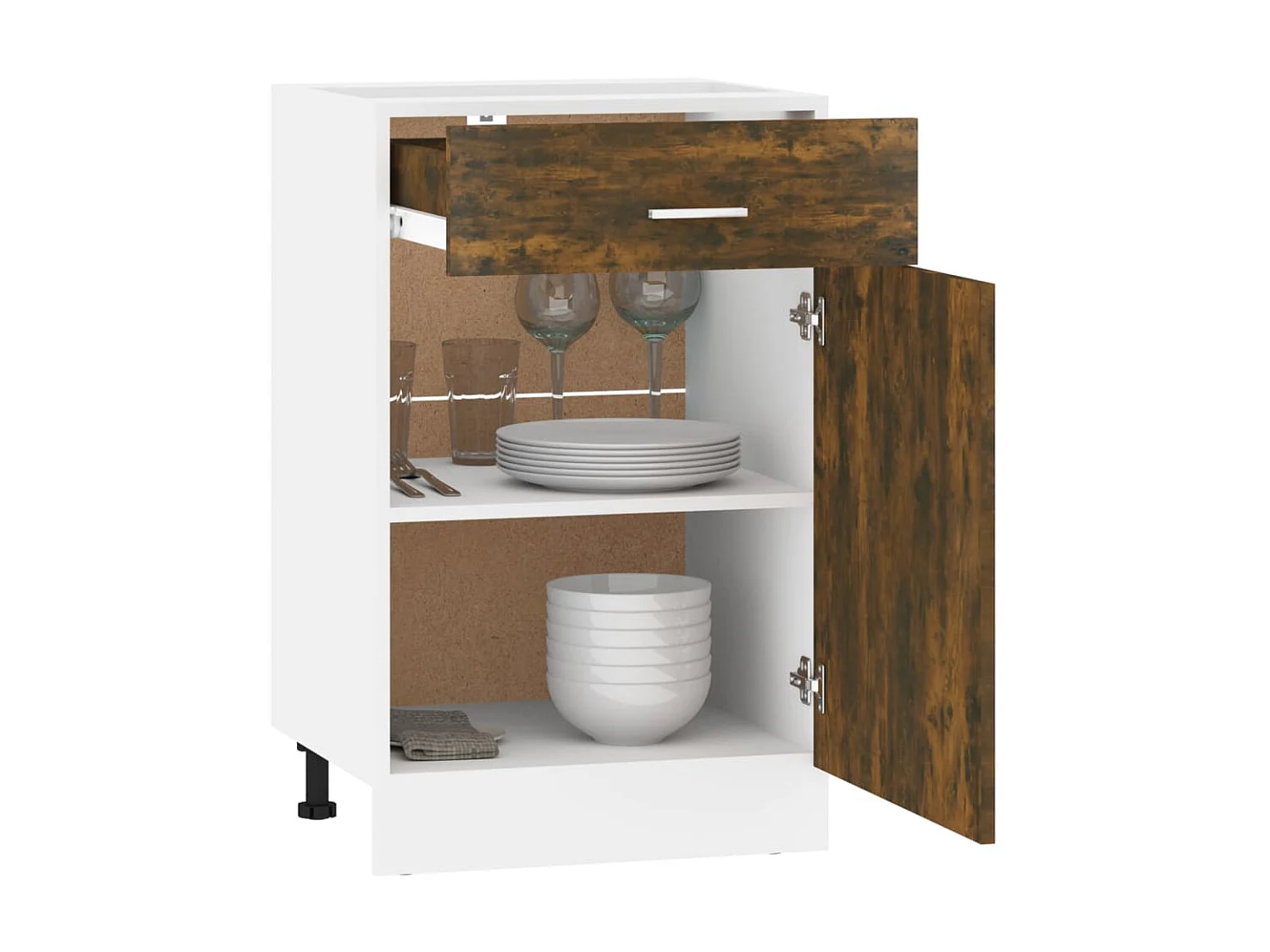 Armoire de plancher à tiroir Chêne fumé 50x46x81,5 Bois