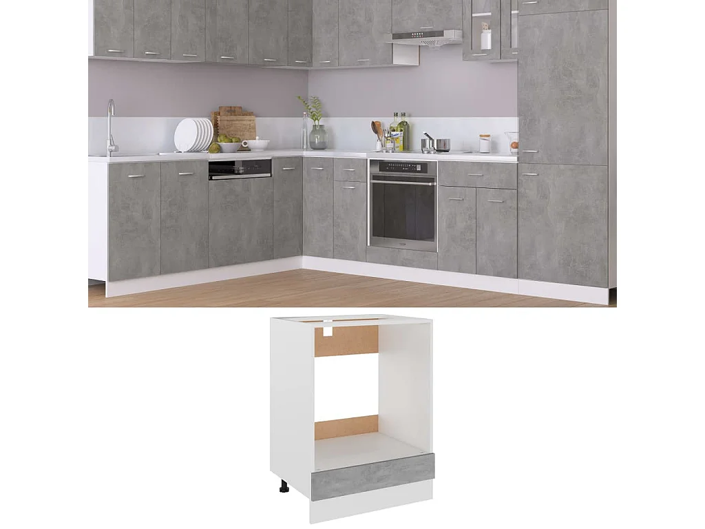 Armoire de cuisine Gris béton 60x46x81,5