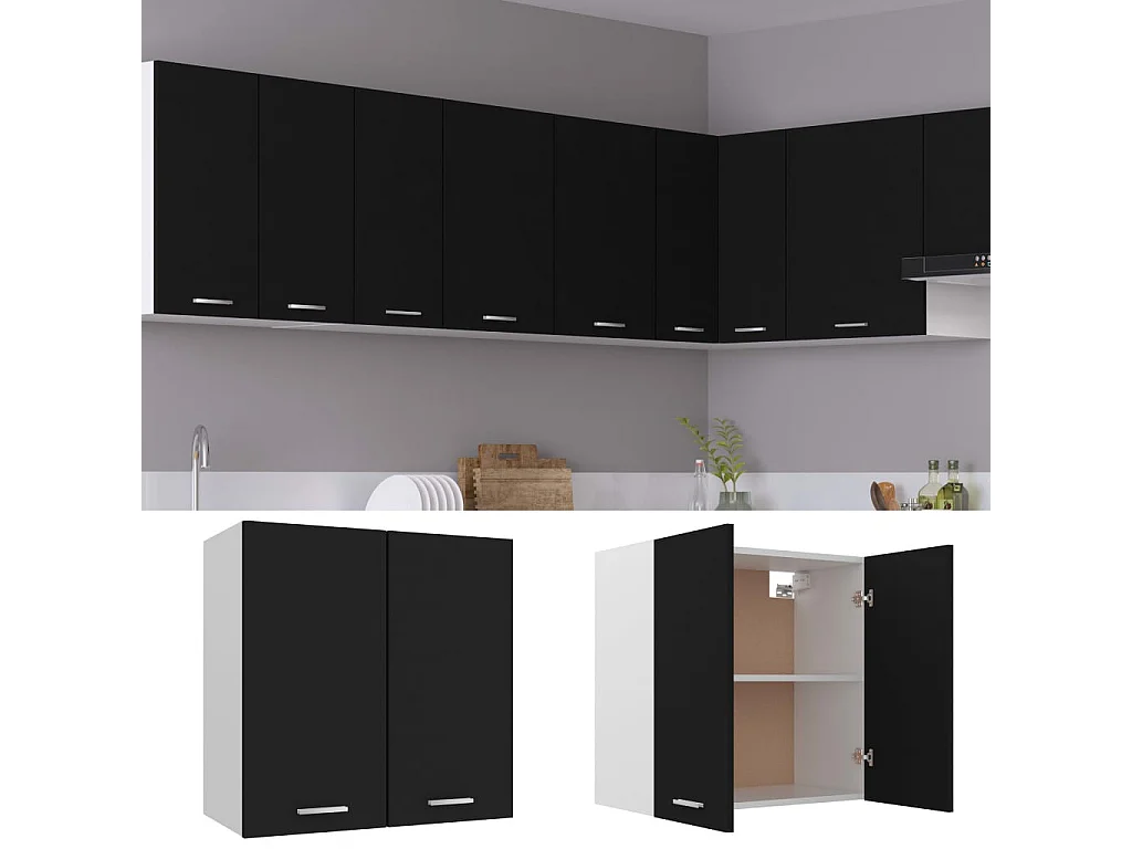 Armoire de cuisine Noir 60x31x60