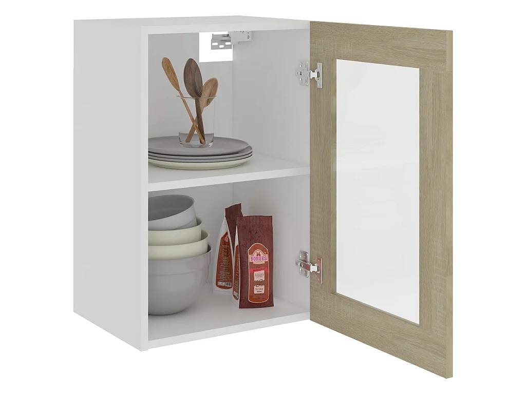 Armoire en verre suspendue Chêne sonoma 40x31x60