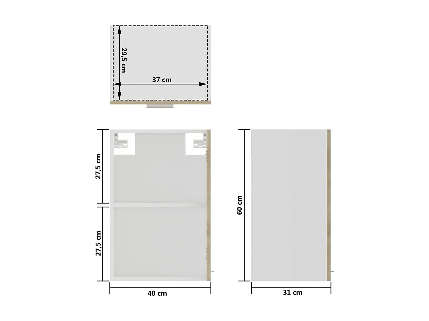 Armoire en verre suspendue Chêne sonoma 40x31x60