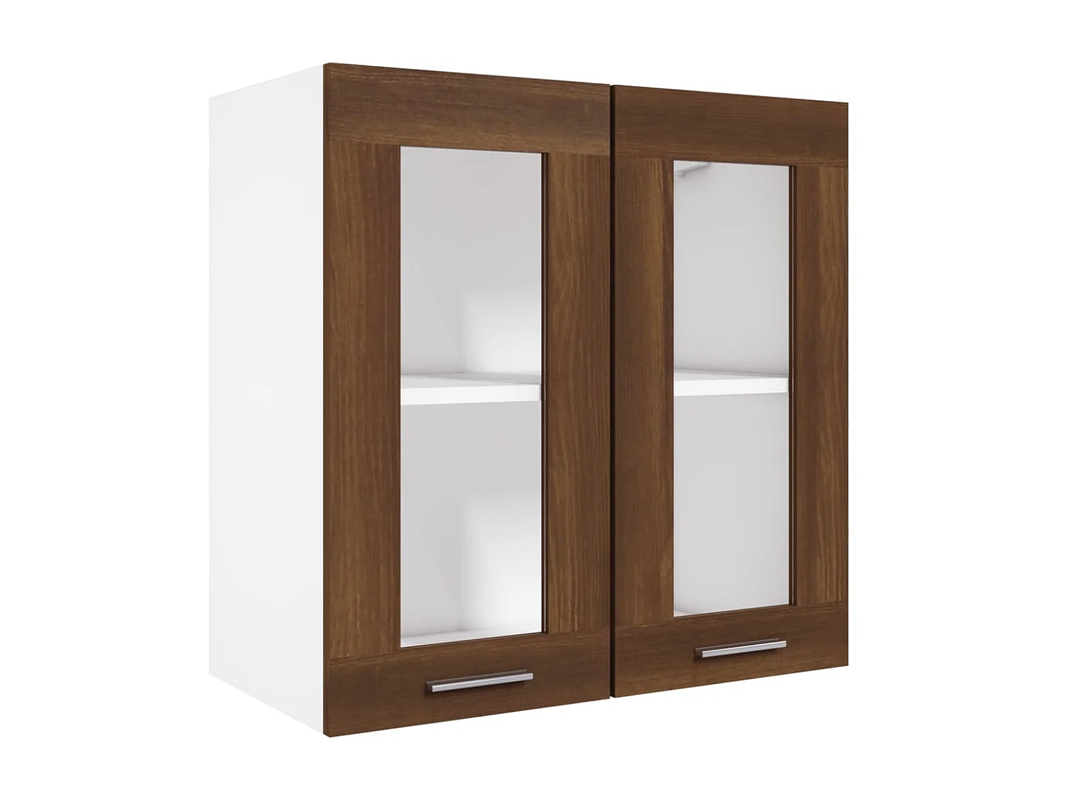 Armoire vitrée suspendue Chêne brun 60x31x60 Bois ingénierie