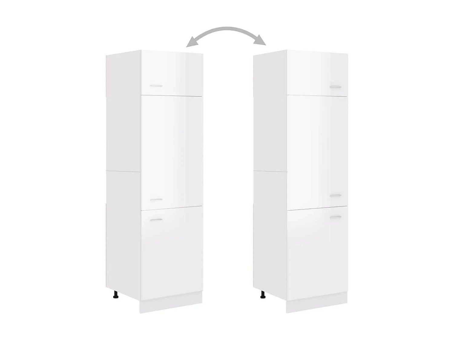 Armoire de cuisine Blanc brillant 60x57x207