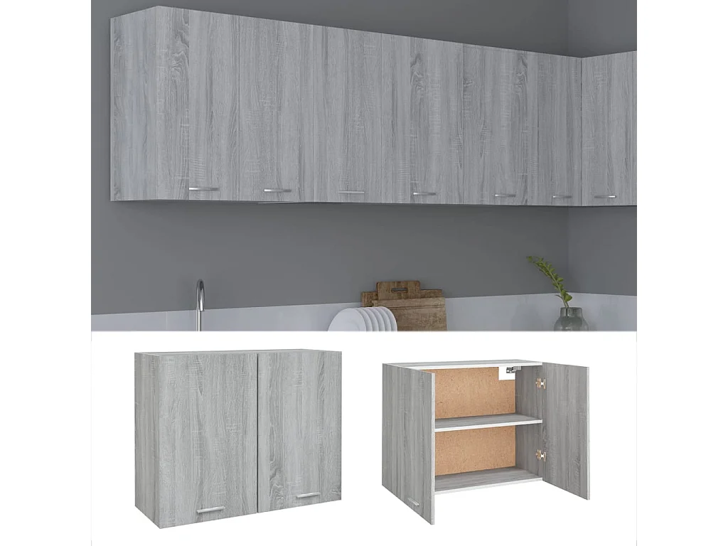 Armoire suspendue Sonoma gris 80x31x60 Bois d'ingénierie