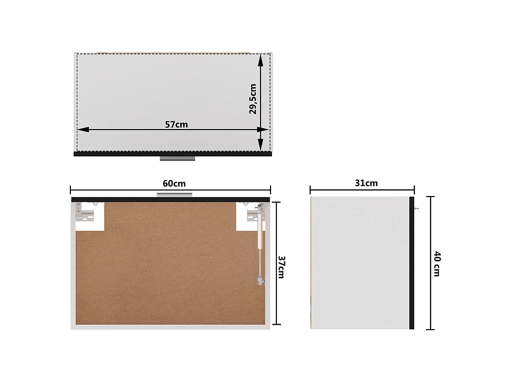 Armoire suspendue Noir 60x31x40