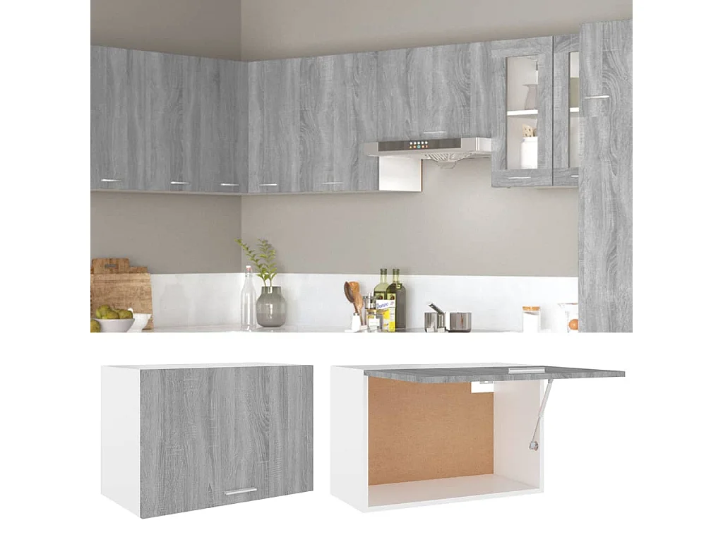 Armoire suspendue Sonoma gris 60x31x40 Bois d'ingénierie