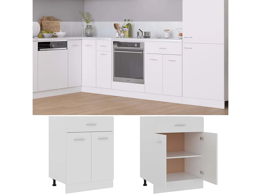 Meuble bas de cuisine Blanc 60x46x81,5