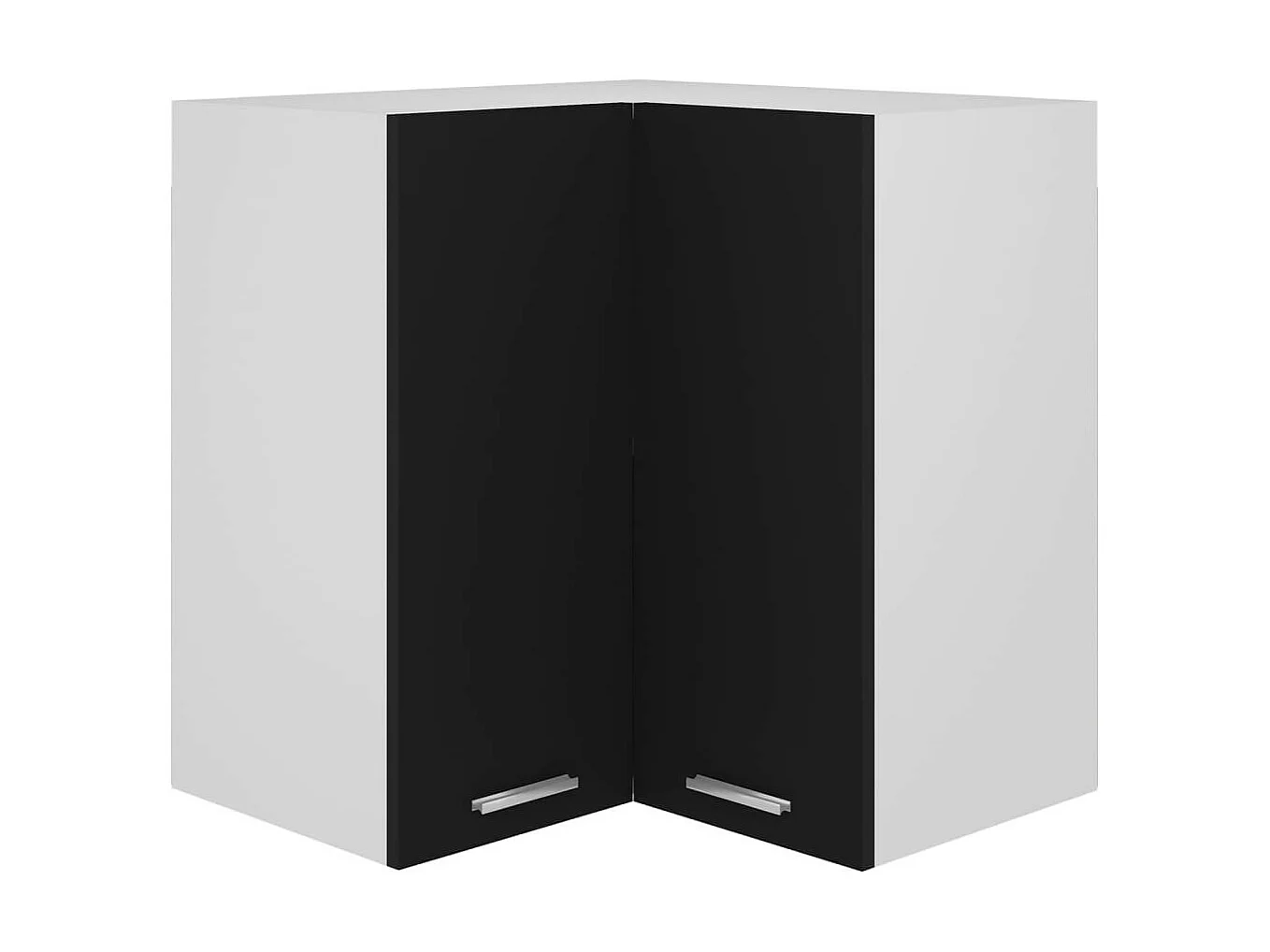 Armario colgante esquina madera de ingeniería negro 57x57x60 cm