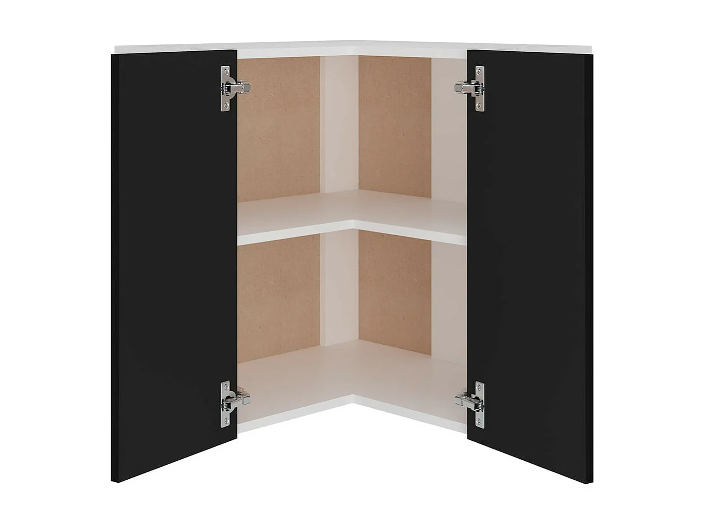 Armario colgante esquina madera de ingeniería negro 57x57x60 cm